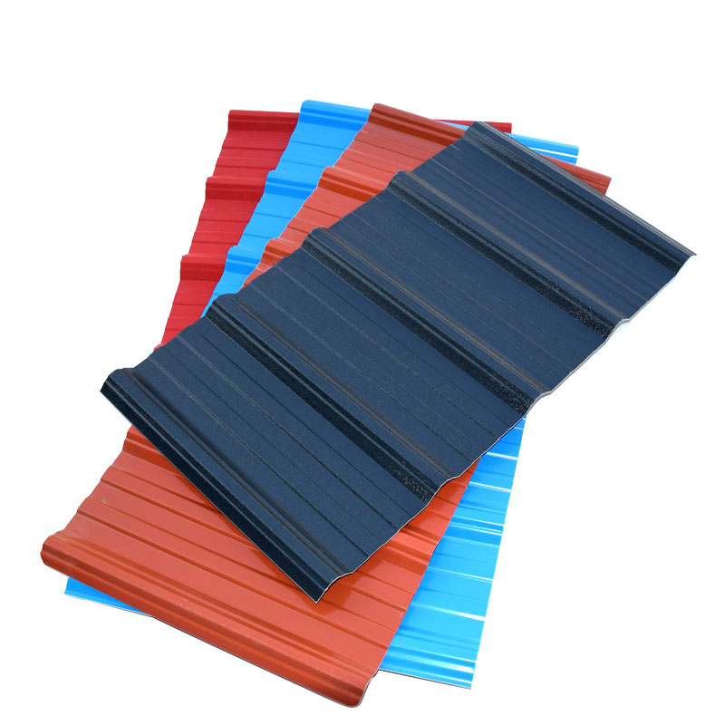 Materiales de construcción de aislamiento de calor PVC Teja de techo PVC impermeabilización de guijarro Panel de techo corrugado